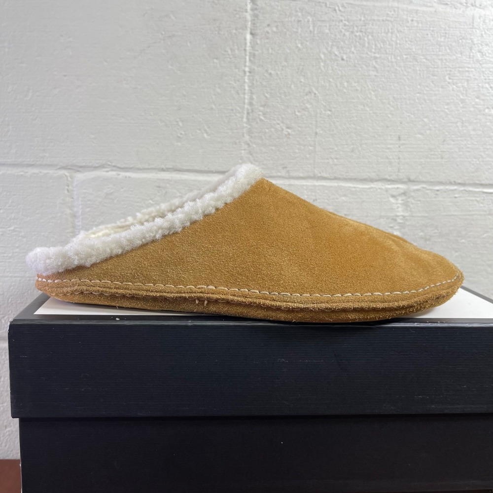 Feit Slippers Brown Suede Shearling Mules Slip On Men's Size 45 EU/12 US